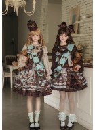 Alice Girl Bear Chocolate Salopette and JSK(1st Pre-Order/Full Payment Without Shipping)